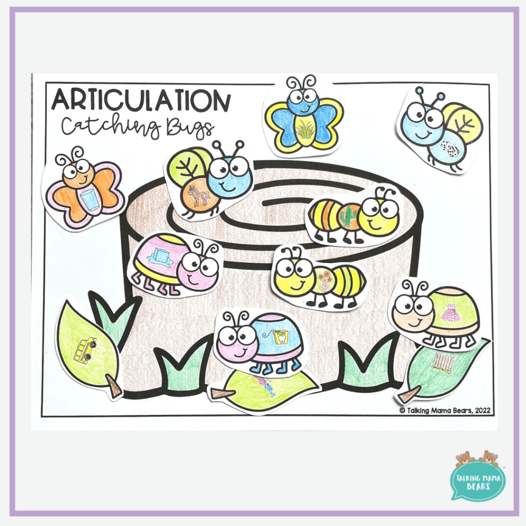 articulation catching bugs craftivity