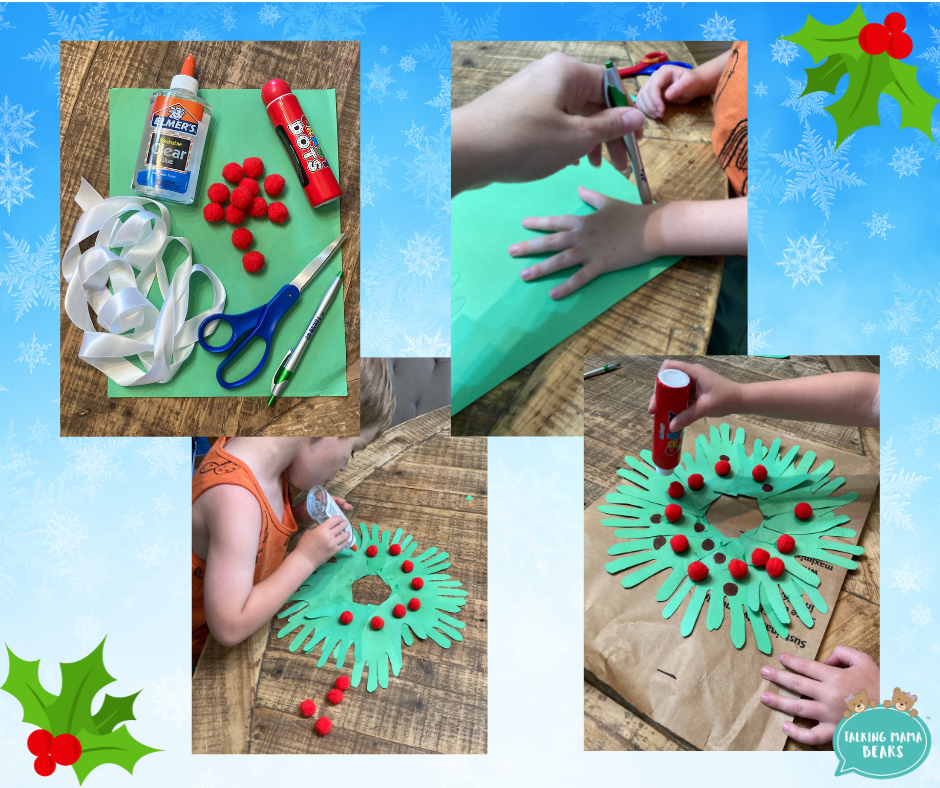 handprint wreath for make it monday holiday themed week