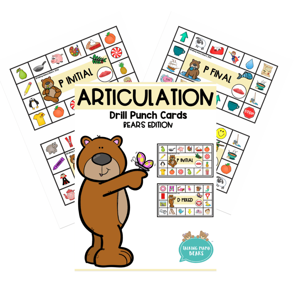 Freebie Bears Articulation Drill punch cards