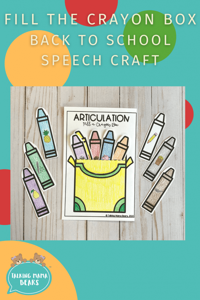 fill the crayon box back to school speech craft