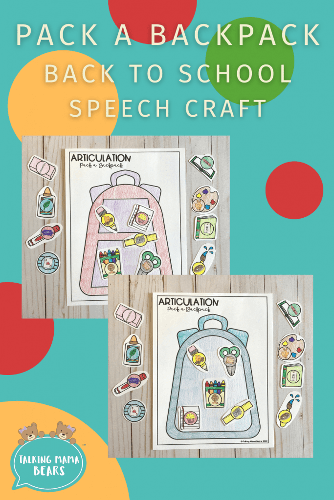 pack a backpack back to school speech craft