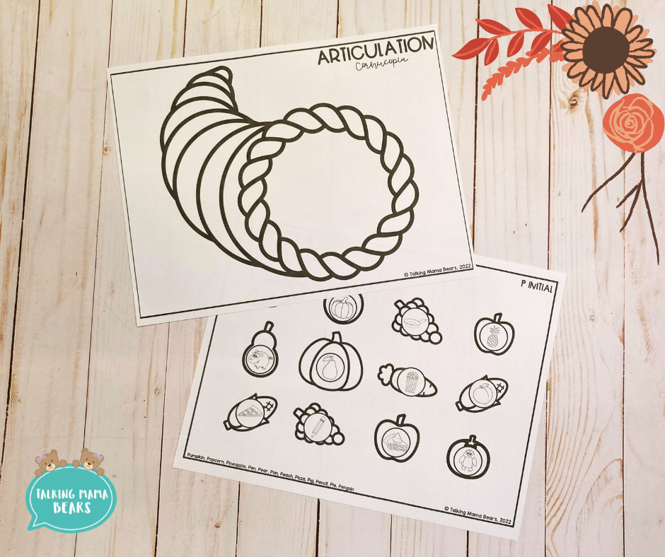 thanksgiving cornucopia speech articulation craft