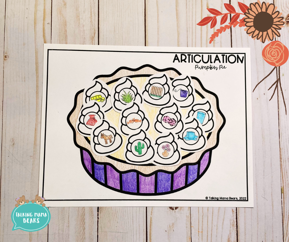 thanksgiving pumpkin pie speech articulation craft