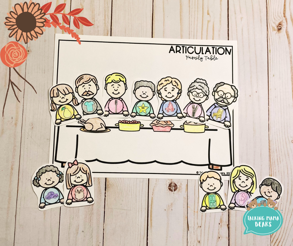 family table speech sound activity