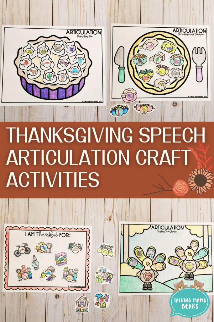 thanksgiving speech articulation craft activities