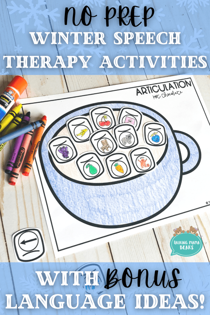 Read our blog post on how to target both speech and language goals with our winter speech therapy activities.