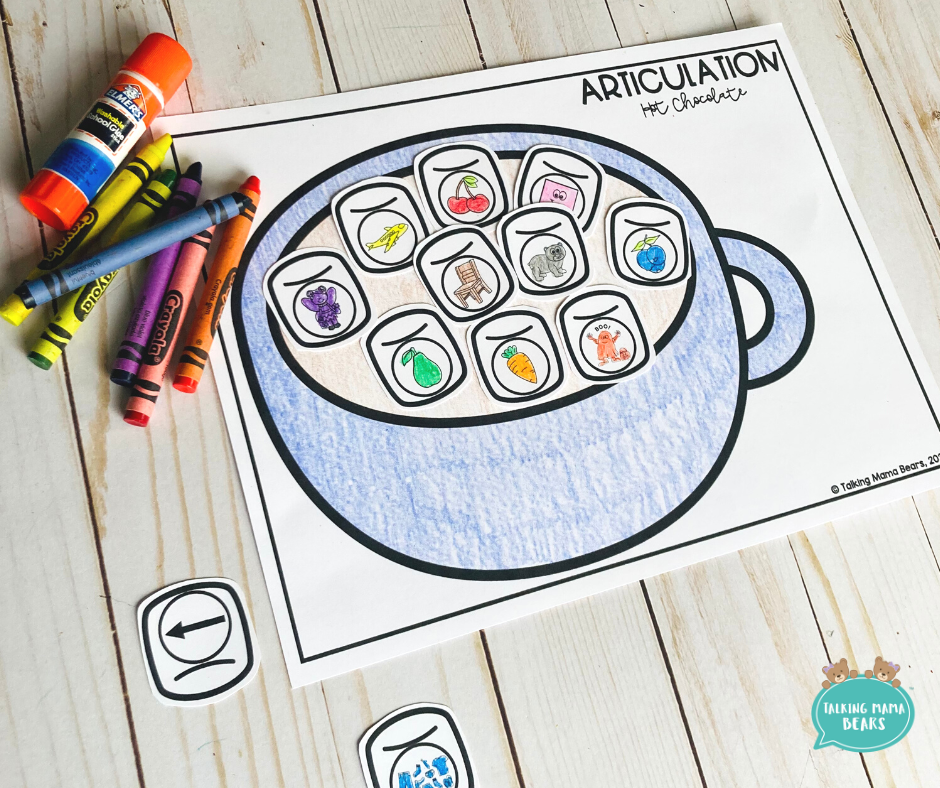 Print our no prep hot chocolate speech craft and fill your mug with marshmallows.