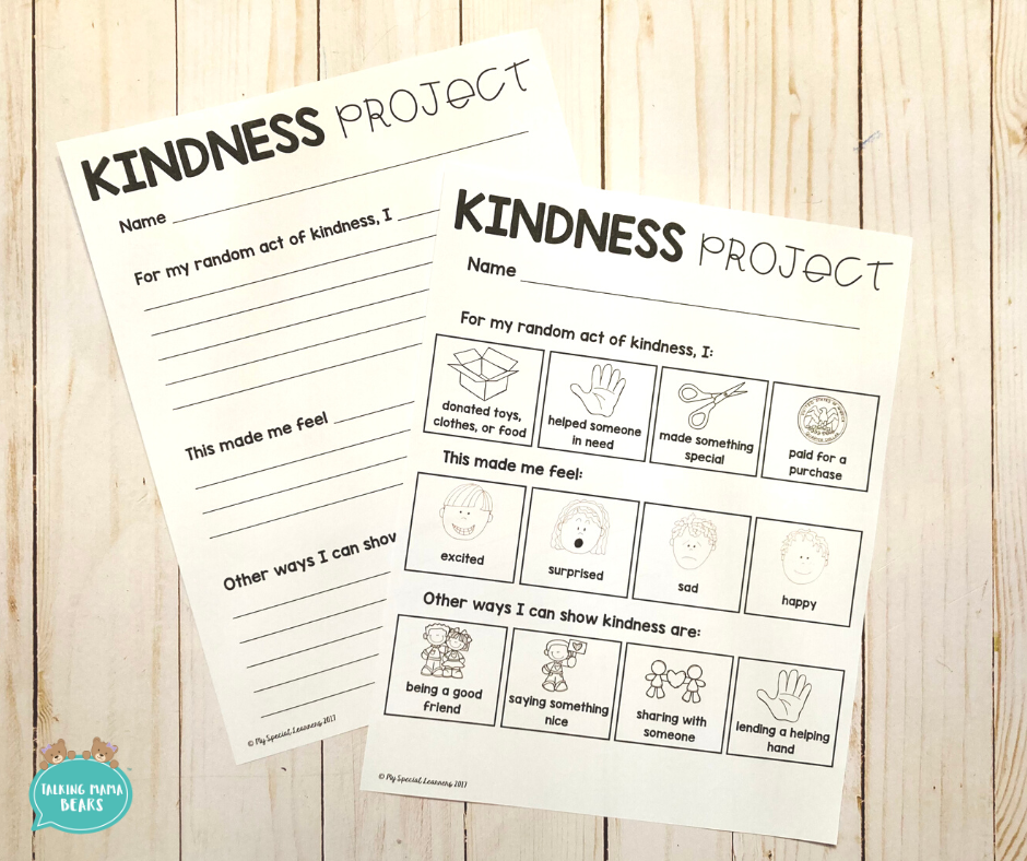 Complete a kindness project to help students continue the conversation at home