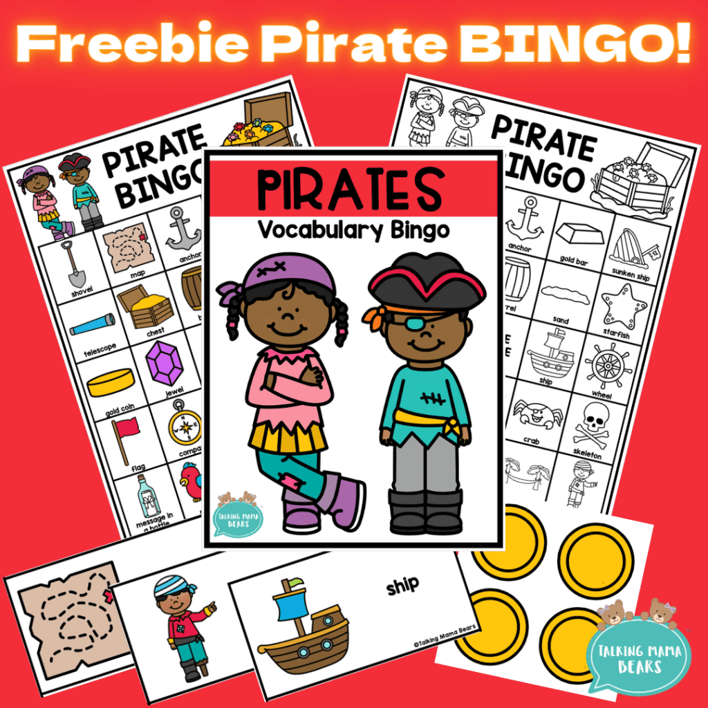 Freebie summer pirate themed bingo game