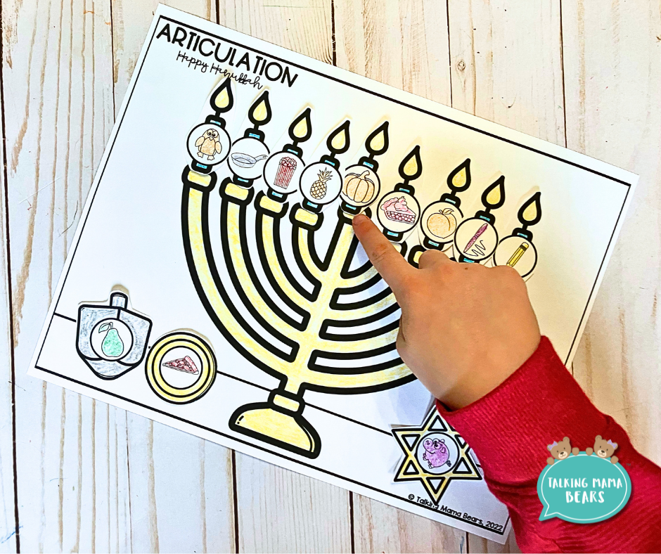 Hanukkah Menorah Speech Therapy Articulation Craft
