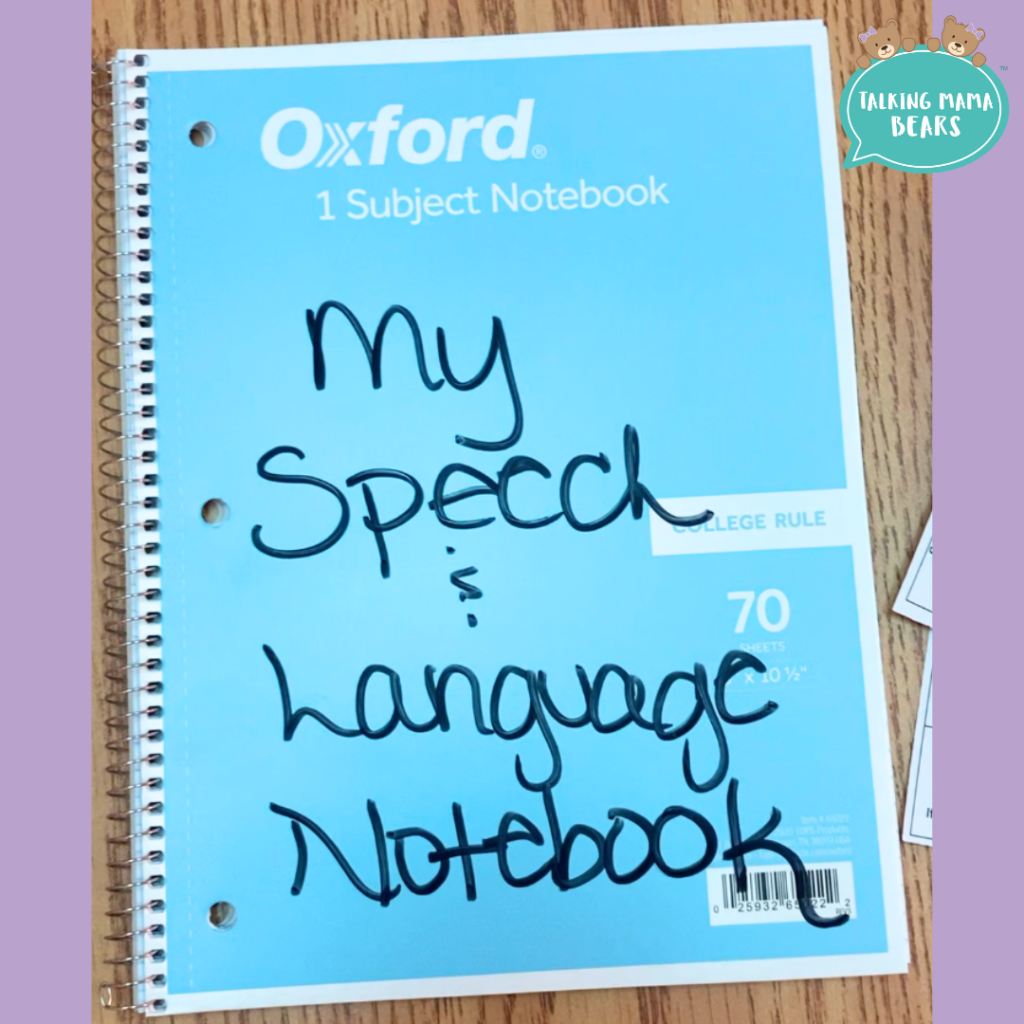 speech and language notebook to increase parent involvement