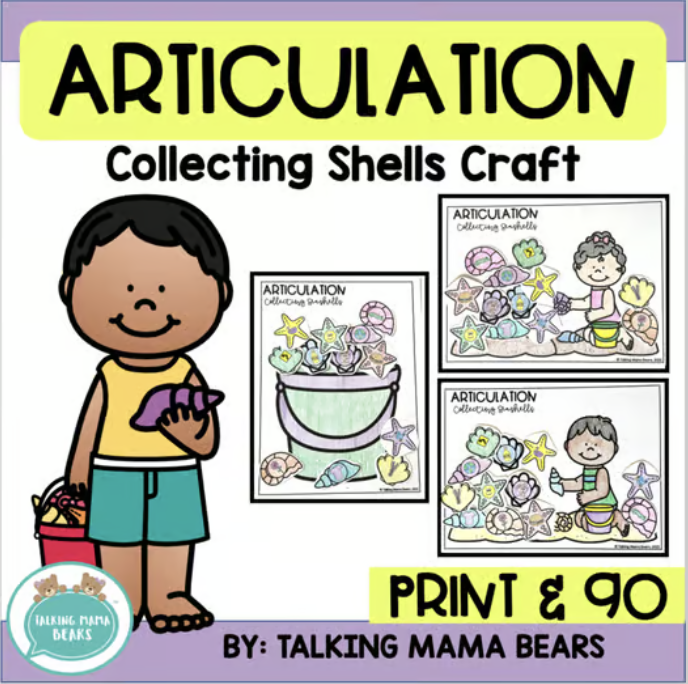 summer collecting seashells speech therapy articulation craft