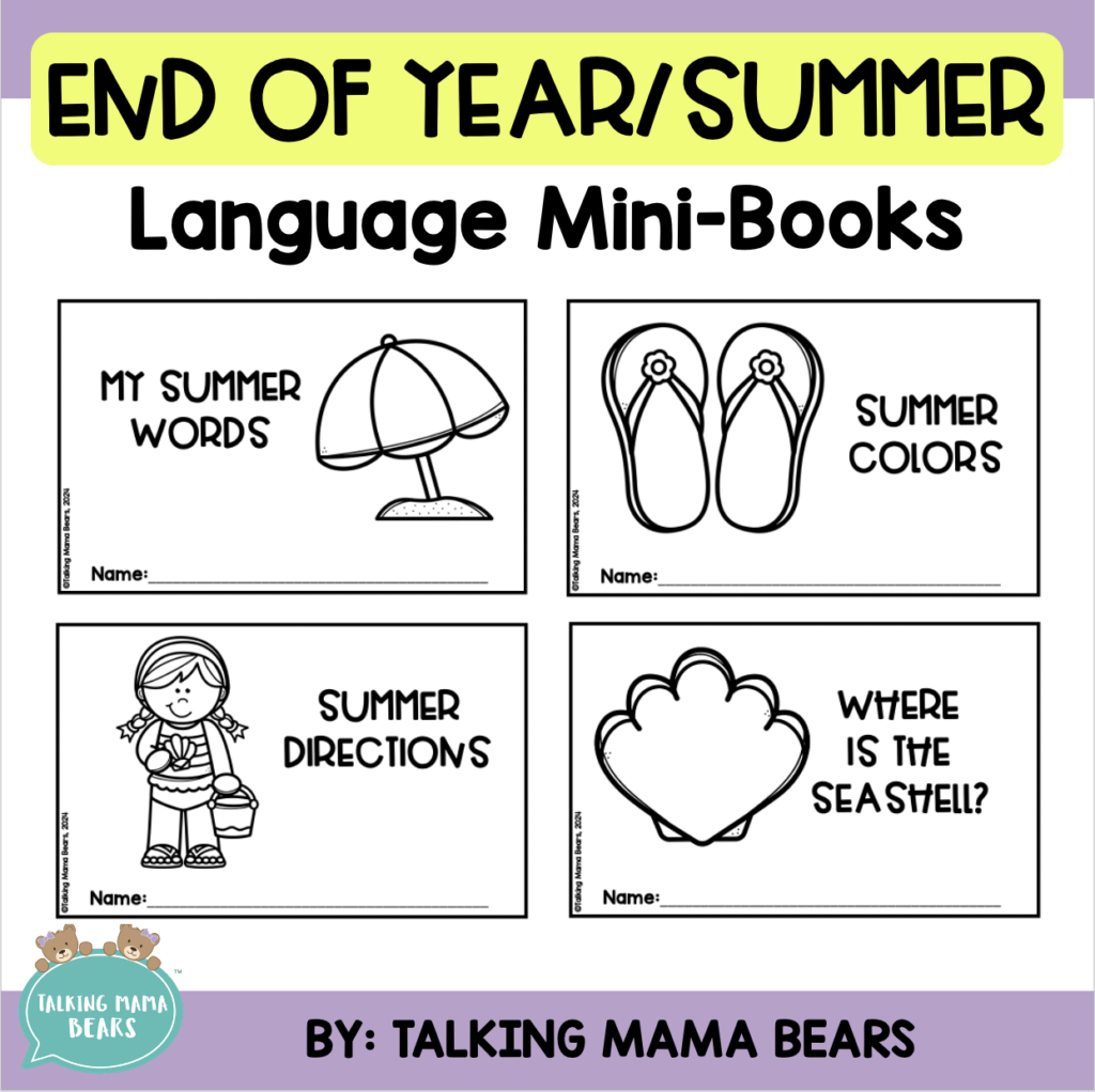 Summer Language Mini-Books With Spatial Prepositions